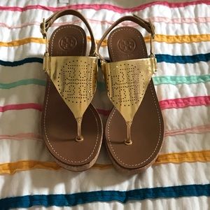 Tory Burch Gold Platform Sandals